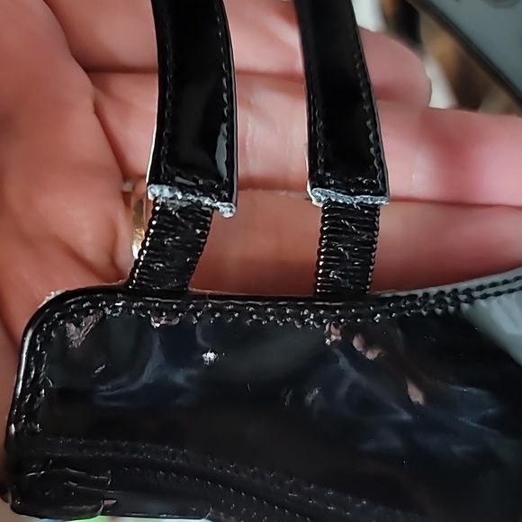 Daisy Fuentes 7.5 "carra" stiletto heels shiny black forefoot platform - Picture 11 of 13